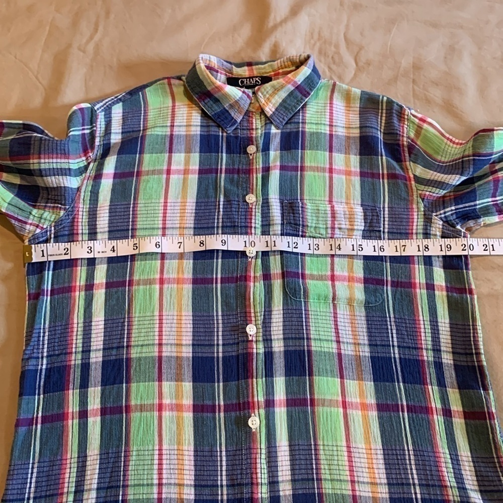 NWOT - Chaps Lightweight Plaid Button Down Top Size Small - Picture 9 of 15